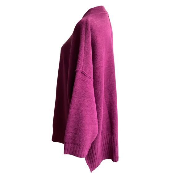 Free People Oversized Slouchy Tunic Relaxed Sweater Fit Cozy Plum Caspia sz S - Picture 2 of 9